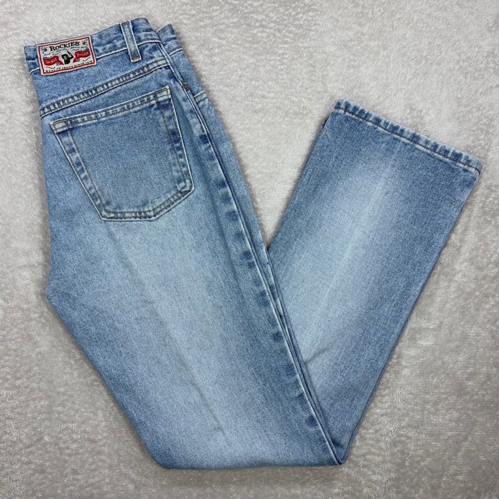 Vintage Rockies Jeans Womens 28/7 Light Wash Slim High Rise Button Fly Western